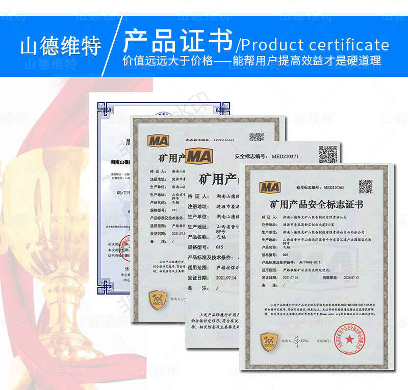 G11氣鎬産品證書