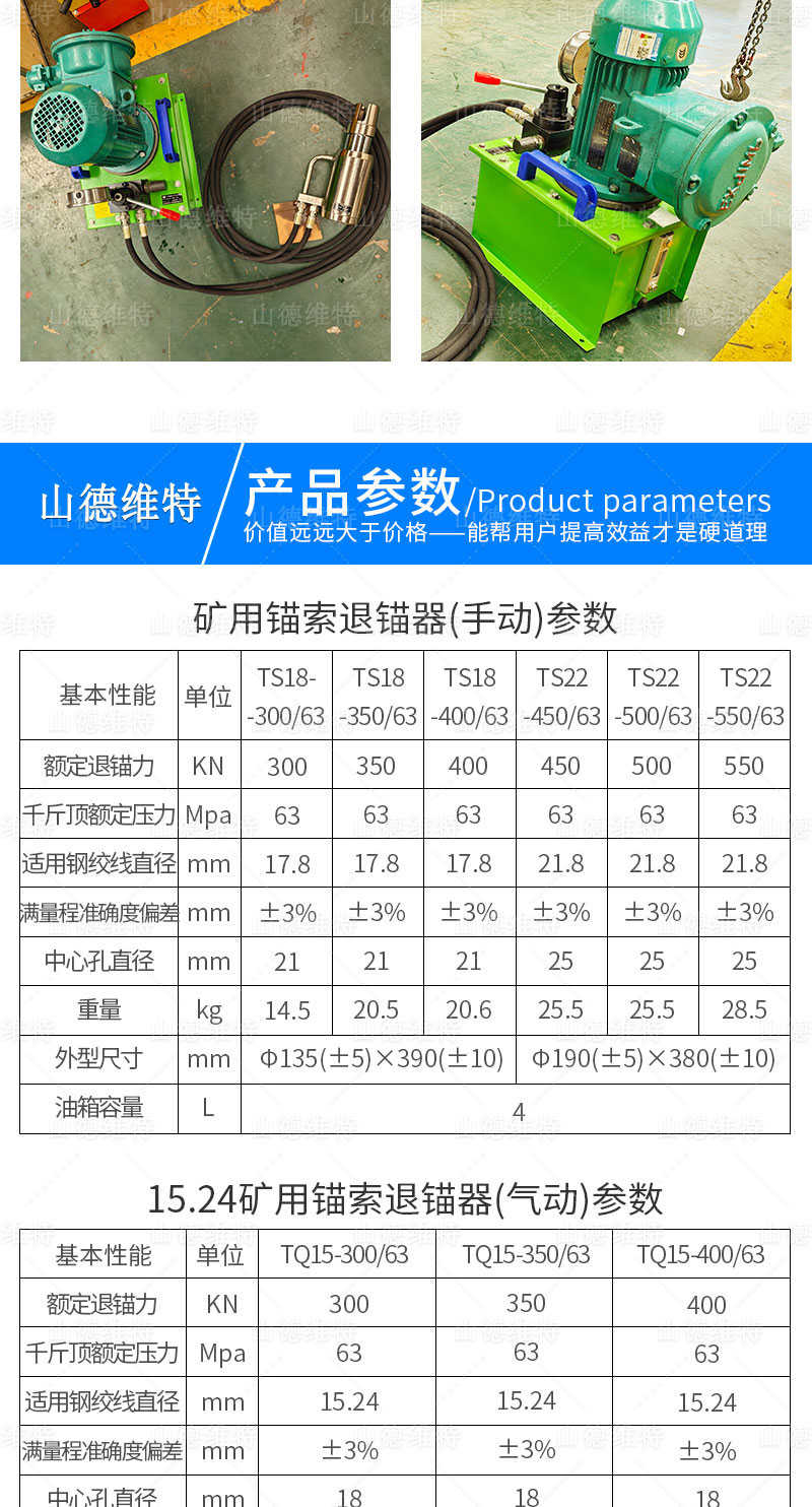 手動錨索退錨器參數